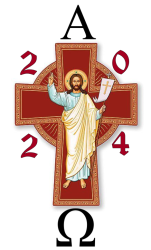 Resurrection Cross Easter Paschal Candle - 100MM X 300MM New Design