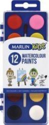 Kids Watercolour Paints With Brush 12 Tablets