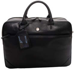 Leather 15.6" Laptop Bag Black