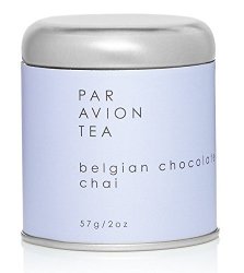 Par Avion Tea Belgian Chocolate Chai Tea - Small Batch Loose Leaf Black Tea In Artisan Tin - 2 Oz