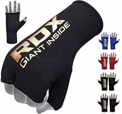 Rdx Boxing Inner Mitts Hand Wraps Mma Fist Protector Bandages Large Black