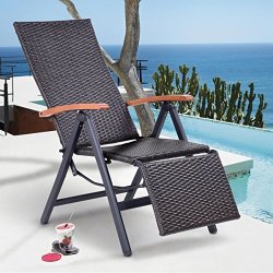 Deals On Tangkula Adjustable Chaise Lounge Chair Folding Reclining
