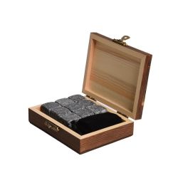 Whiskey Ice Rocks With Wooden Box - 9 Stones