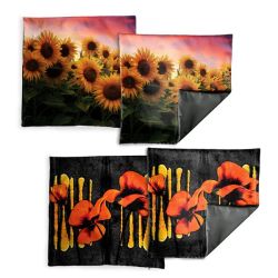 Two Flower Fields Luxury Scatter Covers - Set Of 4
