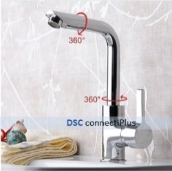 Deck Mounted 720 Degree Rotatable Single Handle Single Hole Cold & Hot Water Basin kitchen Sink Tap