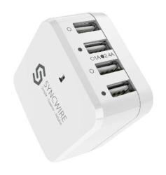 USB Wall Charger 34W 4-PORT White Syncwire