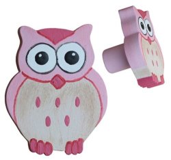 Woodland Owl Drawer Knob Pink