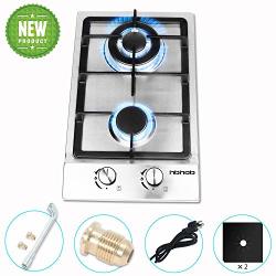 12 Inches Gas Cooktophigh Gas Stovegashob Stove TOPRVSTOVE2 Burnersgasrange Double Burner Gas Stoves Kitchen High Gas Stovestainless Steel Built-in Gas Hoblpg ng Dual Fuel Easy