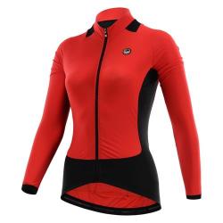 Womens Cycling Box Red Long Sleeve Cycling Jersey