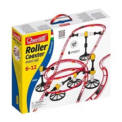Quercetti Roller Coaster MINI Rail Set -150PC 8 Meters Kids Ages 6-12 Building Blocks For Marbles Game Maze Tracks