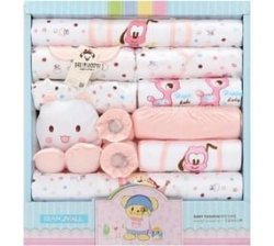 Newborn Baby infants 100% Cotton Clothing Cute Gifting SET-18 Pcs Pink Lighter Fabric