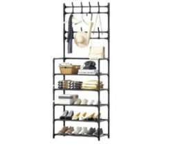 5 Tier Shoe Rack Standing Entryway Coat Hat Rack Organizer Storage Shoes Shelves