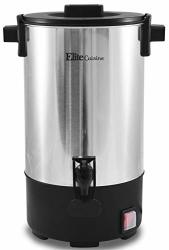 Elite Cuisine CCM-035FFP 30 Cup Electric Stainless Steel Coffee Maker Urn Removable Filter For Easy Cleanup Two Way Dispenser With Cool-touch Handles