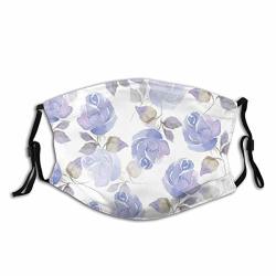 149 Aosijiu Faint Watercolor Swirling Roses Botanical Female Novelty Wonders Dust Washable Reusable Filter And Reusable Mouth Warm Windproof Cotton Face