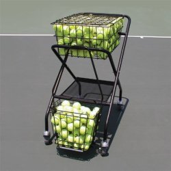 Oncourt Offcourt Tennis Ball Cart - 250 Ball Capacity full-sized Traveling Cart comes With Removable Divider