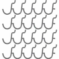 Pegboard Hook J Style Pingyue Pegs For 1 8" Holes Pegboard Tool Organizer Metal 20PCS
