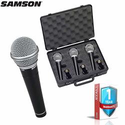 Samson R21 3-PACK Dynamic Vocal And Presentation Microphones With Hard Carrying Case Windscreens And 1-YEAR Extended Warranty Bundle