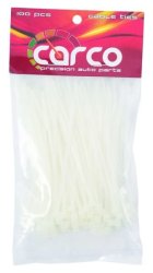 Carco 2.5MM X 100MM White Cable Ties - Pack Of 100