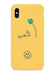 Joyland Smile Phone Case For Iphone 8 Plus iphone 7 Plus Yellow Phone Case Smile Face Sunshine Floret Little Flower Cover Full Protective Soft Rubber