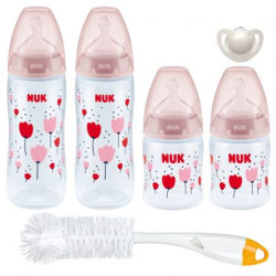 Nuk First Choice+ Temperature Control 4 Bottle Starter Pack - Tulip