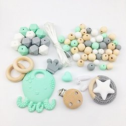 Baby Love Home Baby Teething Accessories Silicone Octopus Pendant Wooden Beads Diy Jewelry Nursing Necklace Pendant Infant Waldorf Toy Baby Shower Gifts