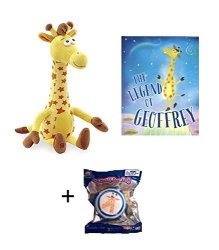 Toys R Us The Legend Of Geoffrey The Giraffe Hard Cover Children's Book Geoffrey The Giraffe Plush Toy And Squish-dee-lish Bundle