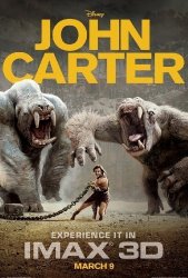 John Carter Original Movie Poster Imax 3D Release Taylor Kitsch Lynn Collins