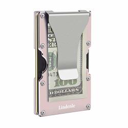 Womens Lindenle Minimalist Slim Wallet Rfid Blocking Aluminum Card Holder Money Clip