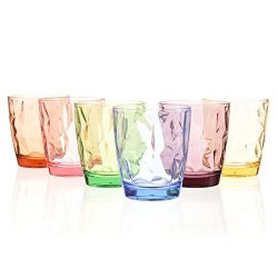 Acrylic Drinking Glasses Set Colored Plastic Tumblers Cups Glassware For Kids Unbreakable Restaurant Beverage Juice Water Drinkware For Outdoor Camping Picnic Beach 6 6 Colors