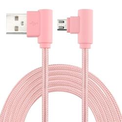1M USB To Micro USB Nylon Weave Style Double Elbow Charging Cable For Samsung Huawei Xiaomi ...