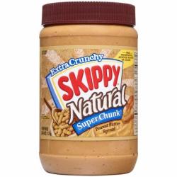 Skippy Natural Super Chunk Peanut Butter Spread 40 Ounce Pack Of 3