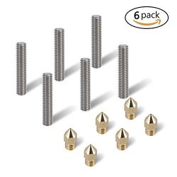 PChero 5pcs 3D Printer Extruders 30MM Length 1.75mm Tube And 0.4mm Brass Nozzle 