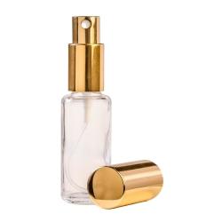 25ML Clear Glass Round Perfume Bottle With Gold Spray & Gold Cap 18 410
