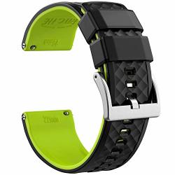 Ritche Silicone Watch Bands 18MM 20MM 22MM Quick Release Rubber Watch Bands For Men Women Black fluorescent Yellow silver 20MM
