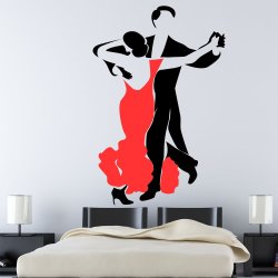 Dancing Couple Living Room Wall-decor Vinyl Wall Decal Stickers Easy Peel & Stick WM-WSTK261A
