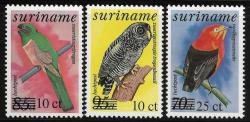 Suriname 1987 Mnh Birds Overprints