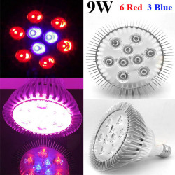 9w E27 6 Red 3 Blue Garden Plant Grow Led Bulb Greenhouse Plant Seedling Growth Light