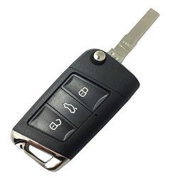 Horande Replacement Car Key Cover For Volkswagen Golf 7 For Vw Car Golf R R20 MK7 Mkvii Key Shell Blank Fob Black