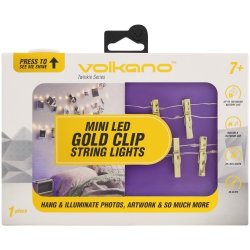 Volkano Twinkle Series MINI LED Gold Clip String Lights