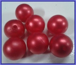 Acrylic Red Pearls 16MM - Pack Of 5.
