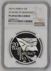 2014 S Frica 20 Years Of Democracy S2R PF69 Ultra Cameo