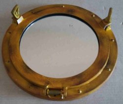 Porthole Mirror Aluminium With Patina Finish 30cm Diameter Mb16