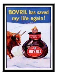 Iposters Bovril Advert Print 1920S Magnetic Memo Board Black Framed - 41 X 31 Cms Approx 16 X 12 Inches