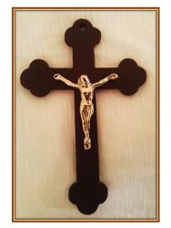 13CM Wooden Crucifix With Silver Corpus