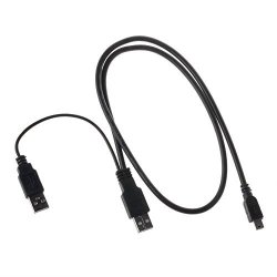 Sllea USB Y PC Charger + Data Sync Cable Cord For Garmin Gps Edge 500 810 Touring Plus