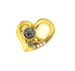 18K Yellow Gold-plated Heart Shape Purple Stone German Silver Pendant Charm