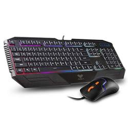 Aula Aurora Backlit Gaming Keyboard And Mouse Combo With Adjustable Backlight SI-2023 + SI-9013