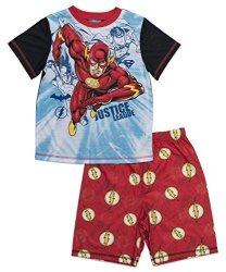 DC Comics Big Boys' Justice League Flash 2-PIECE Pajama Short Set Redblk 6 7
