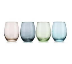 Set Of 4 Coloured Drinking Cocktail Glasses