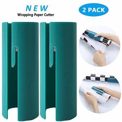 Wrapping Paper Cutter MINI Cylinder Paper Cutter Christmas Clearence Wrapping Paper Cutting Tools Easy Quick Creative Sliding Paper Roll Cutter 2 Pack Blue